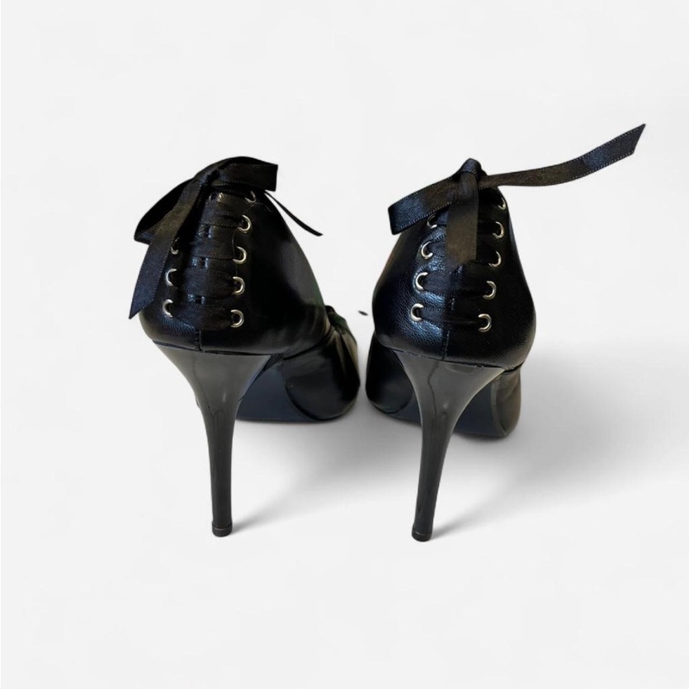 Pleasure Black Lace-Up Corset Gothic Stiletto Heels size 6 - Picture 5 of 8